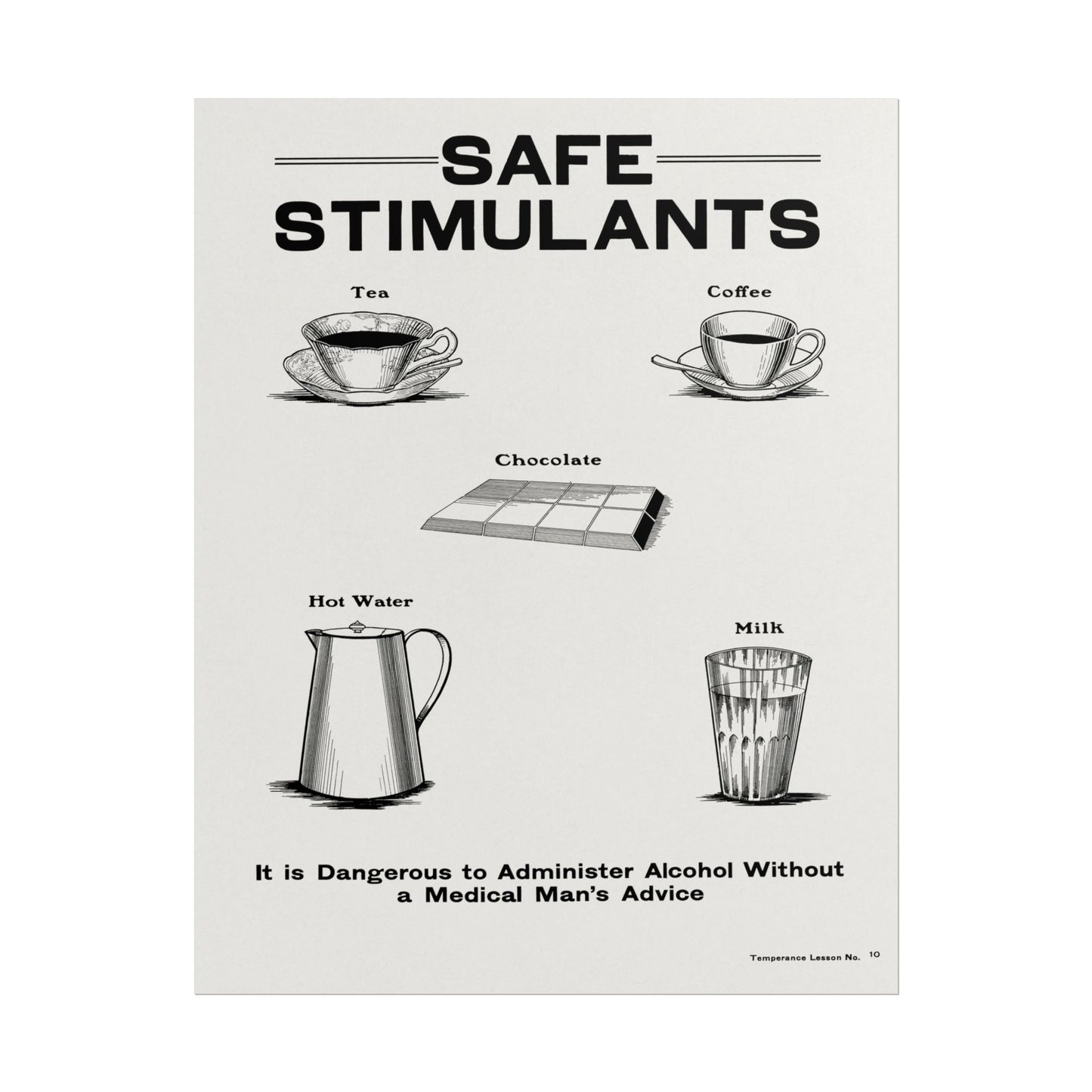 Safe Stimulants - Temperance poster by Katsushika Hokusai - 11x14 inch print