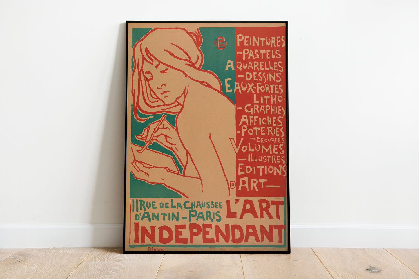 L'Art Independent 1897 poster by Emile Berchmans - Black frame wall art