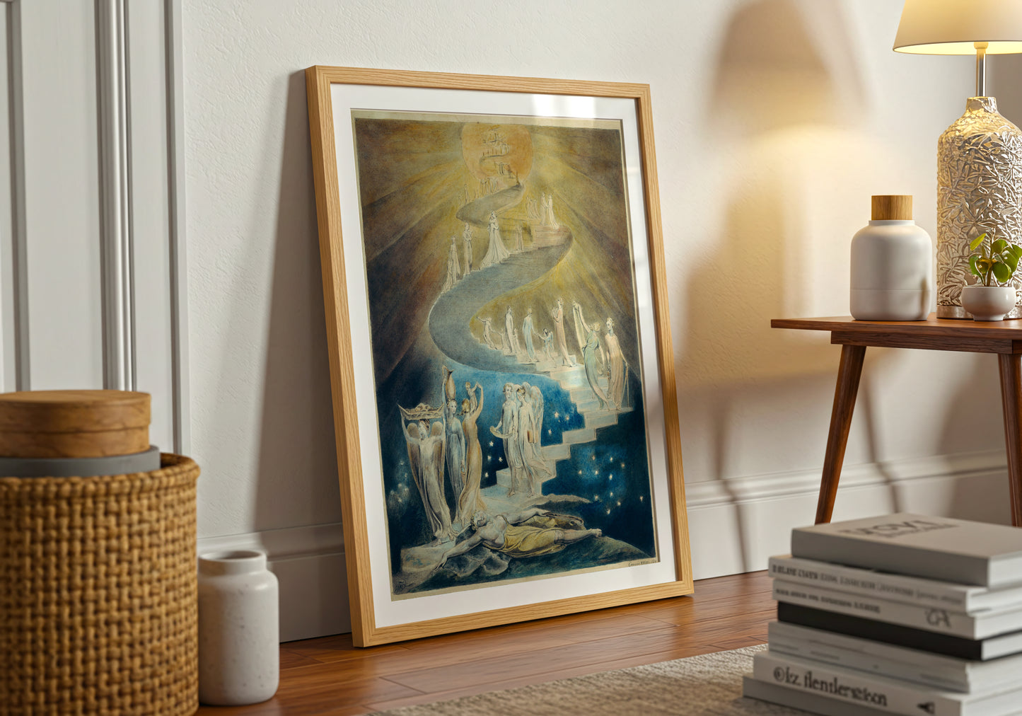 Jacob's Dream Ladder poster by William Blake - Neutral room decor with framed print