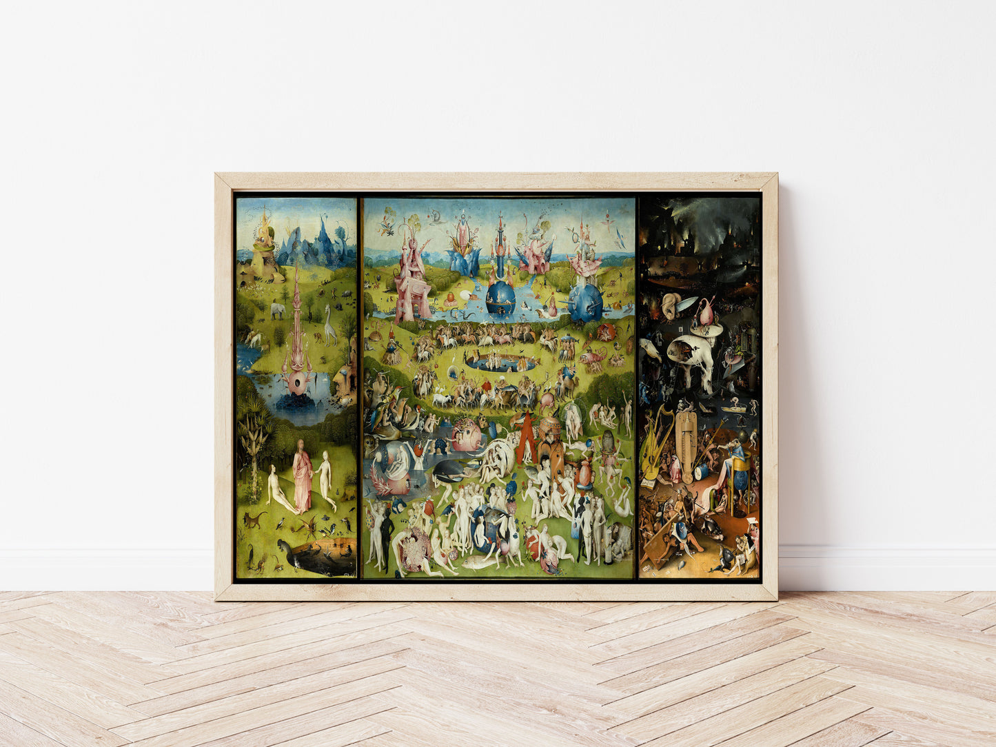 The Garden of Earthly Delights poster by Hieronymus Bosch - Black frame wall art