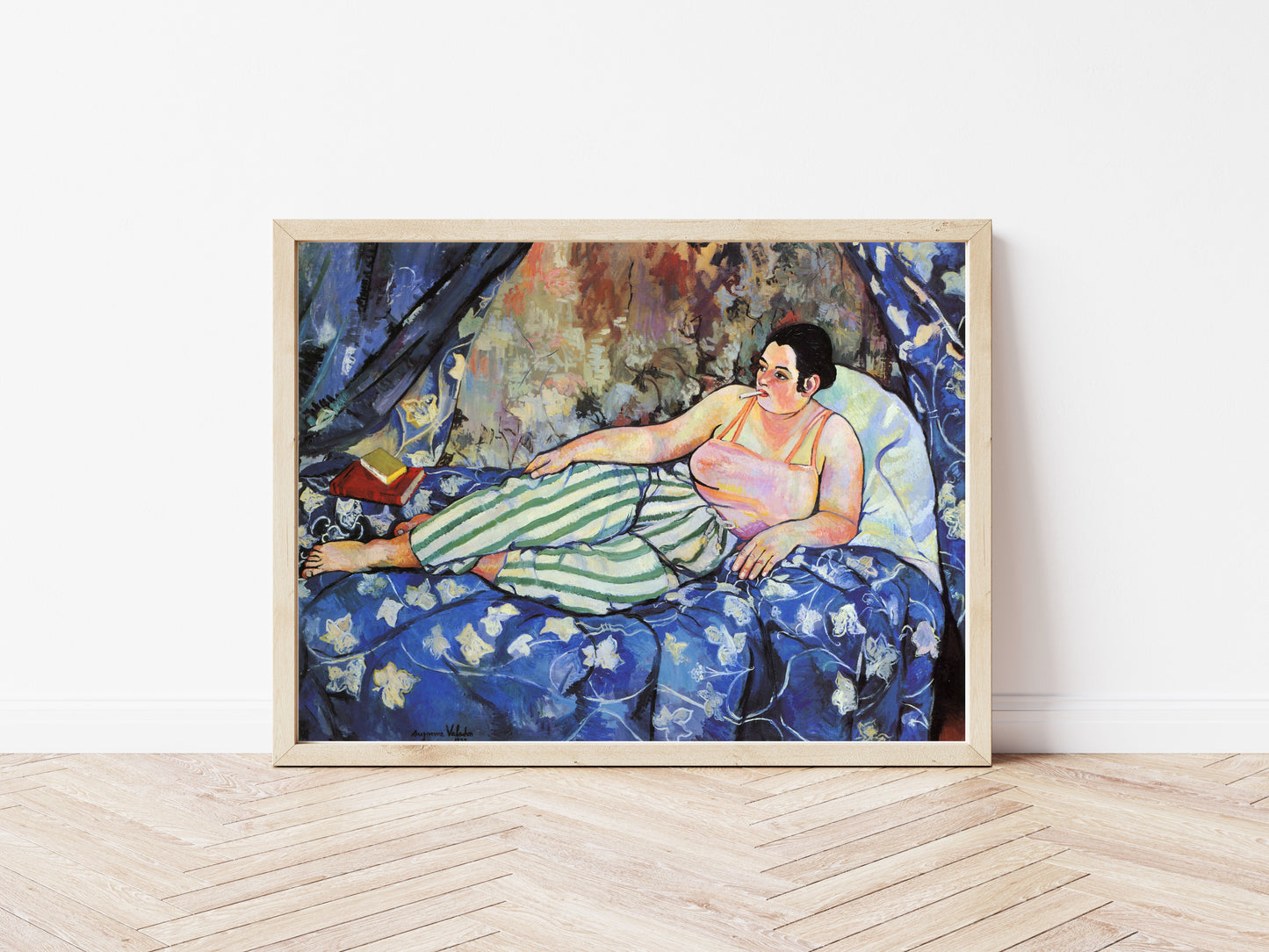 The Blue Room poster by Suzanne Valadon - Black frame wall art