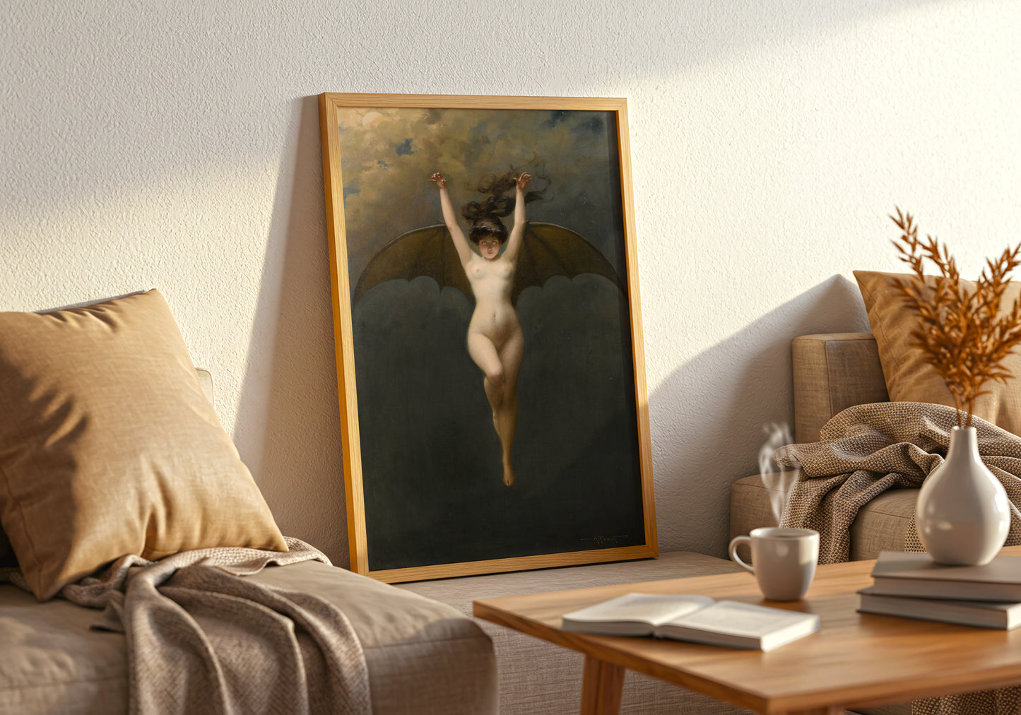 The Bat Woman poster by Albert Joseph Penot - Neutral room decor with framed print