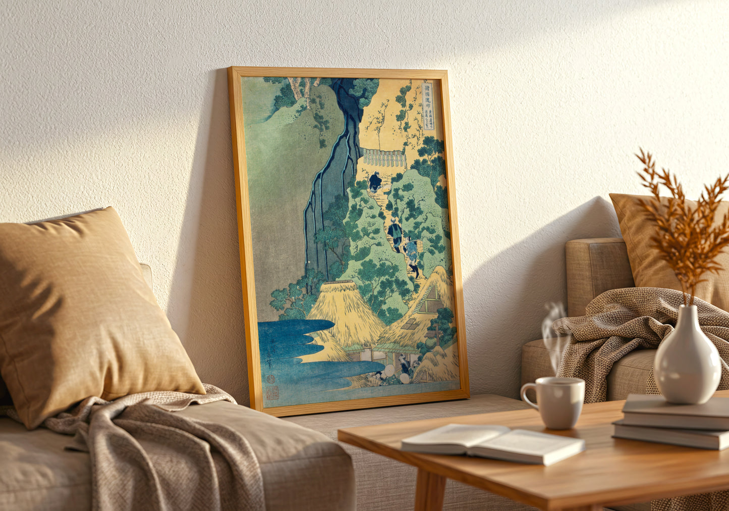 Mount Kurokami in Shimotsuke poster by Katsushika Hokusai - Neutral room decor with framed print