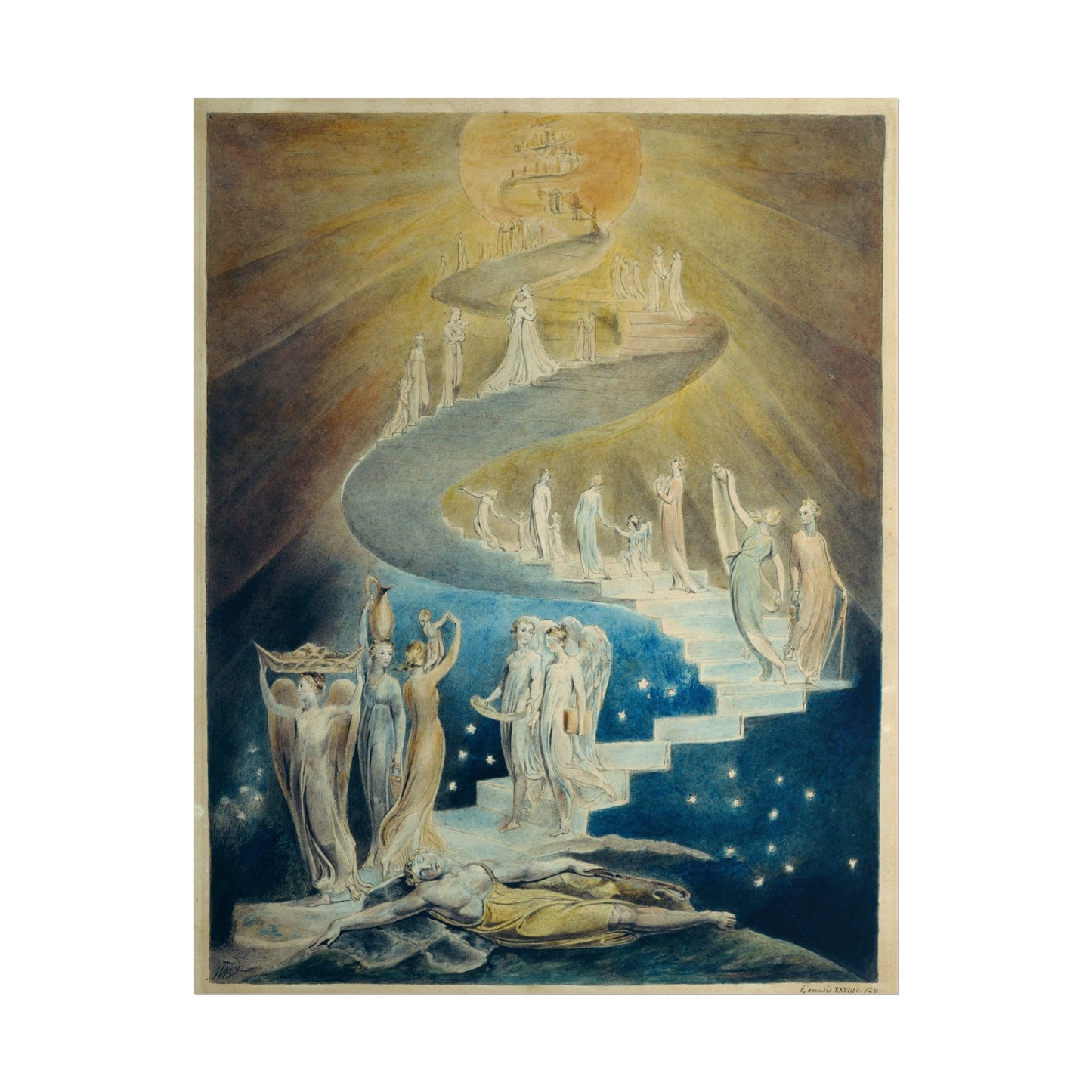 Jacob's Dream Ladder poster by William Blake - 11x14 inch print