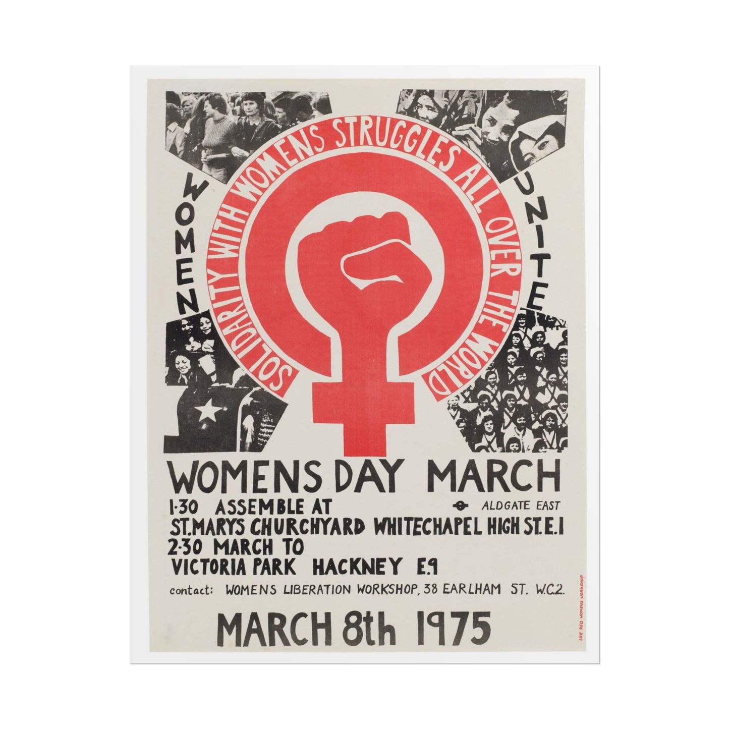 Women's Day March 1975 poster by Alphonse Mucha - 11x14 inch print