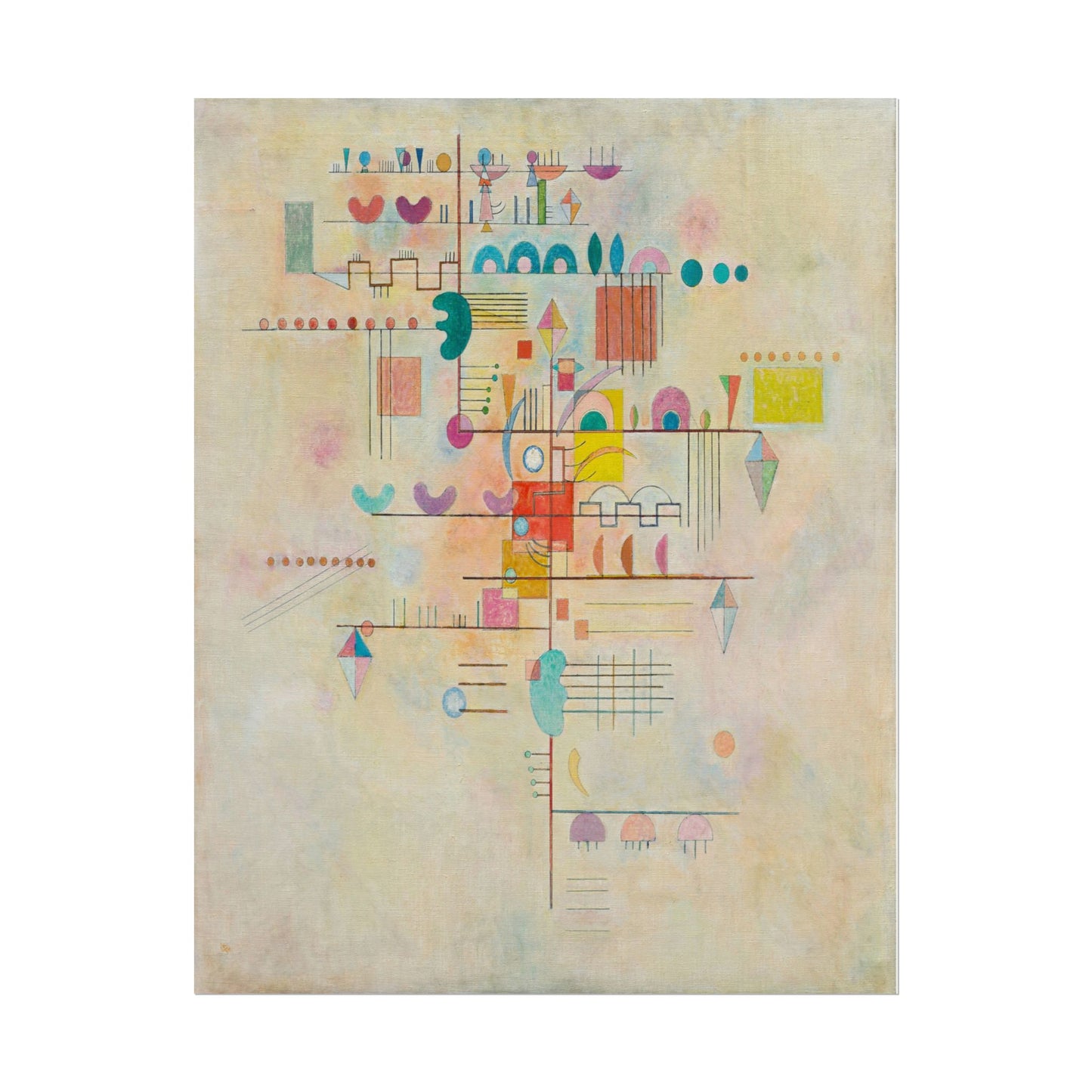 Graceful Ascent poster by Wassily Kandinsky - Black frame wall art