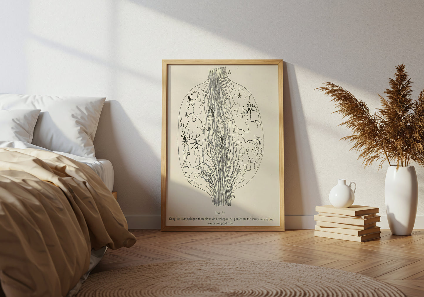 Neuron Drawing poster by Franz Von Stuck - Neutral room decor with framed print
