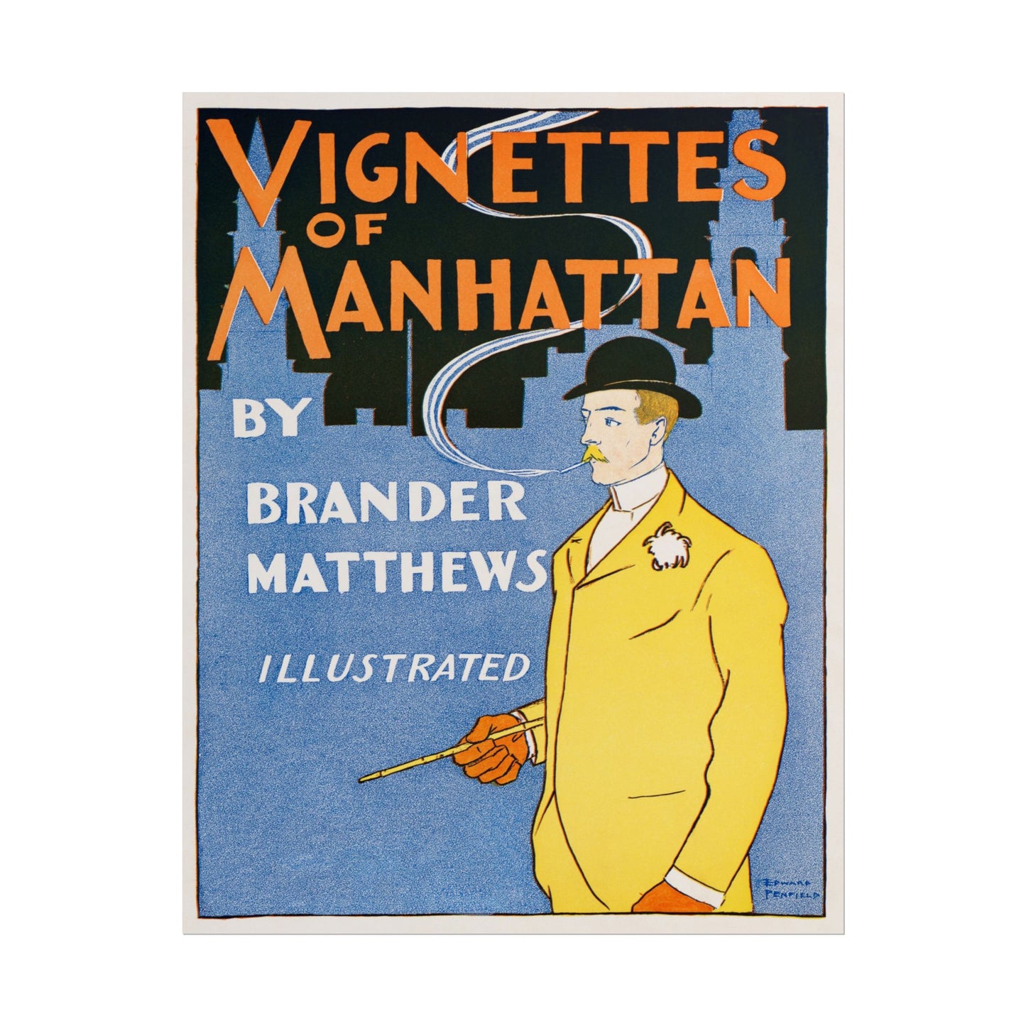 Vignettes of Manhattan poster by Brander Matthews - 11x14 inch print