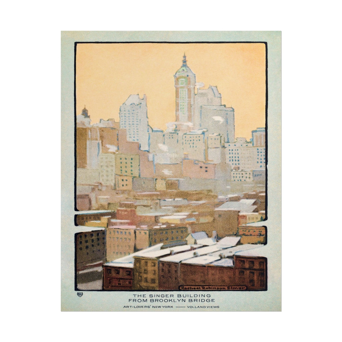 New York Postcard poster by John William Waterhouse - 11x14 inch print