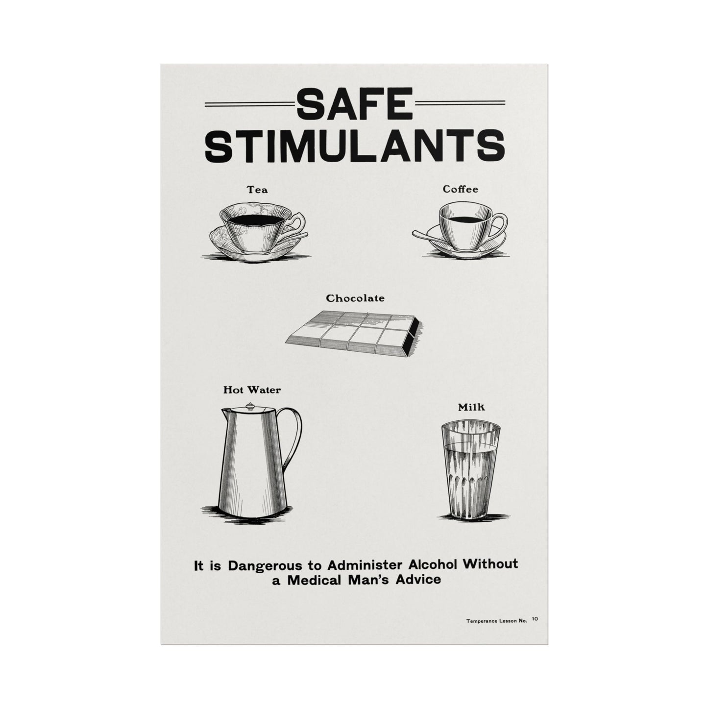 Safe Stimulants - Temperance poster by Katsushika Hokusai - 12x18 inch print