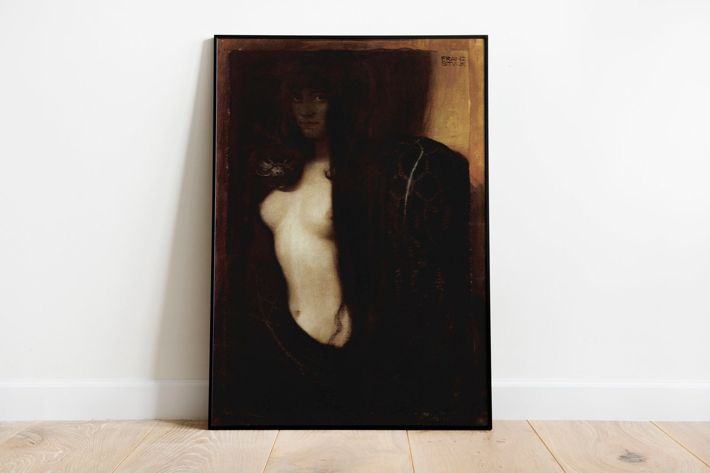 The Sin poster by Franz Von Stuck - Black frame wall art