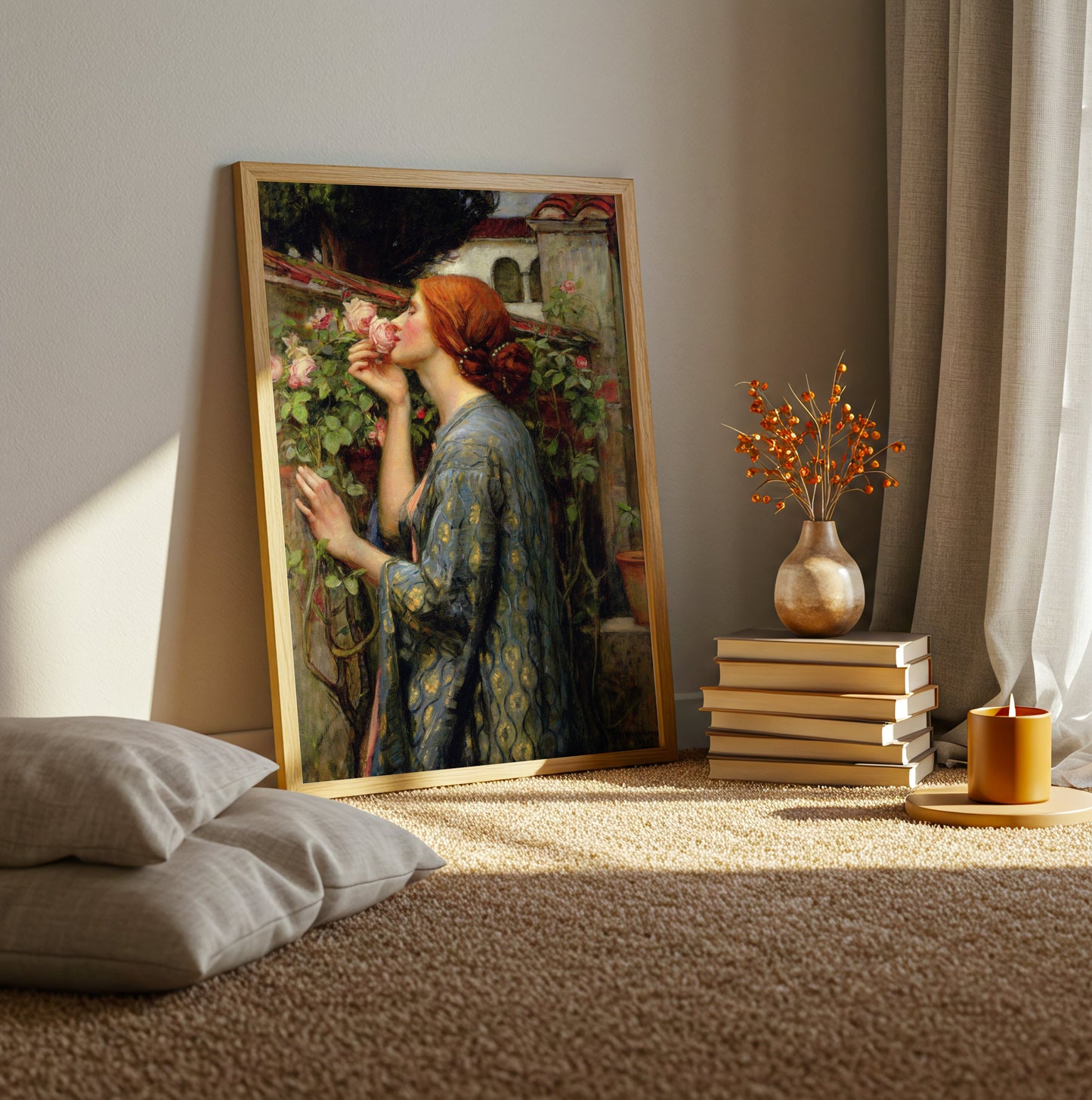 The Soul of the Rose poster by John William Waterhouse - Neutral room decor with framed print