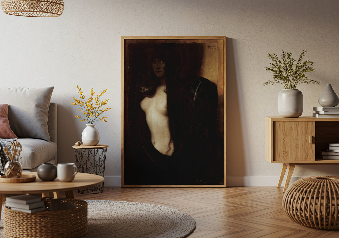 The Sin poster by Franz Von Stuck - Neutral room decor with framed print