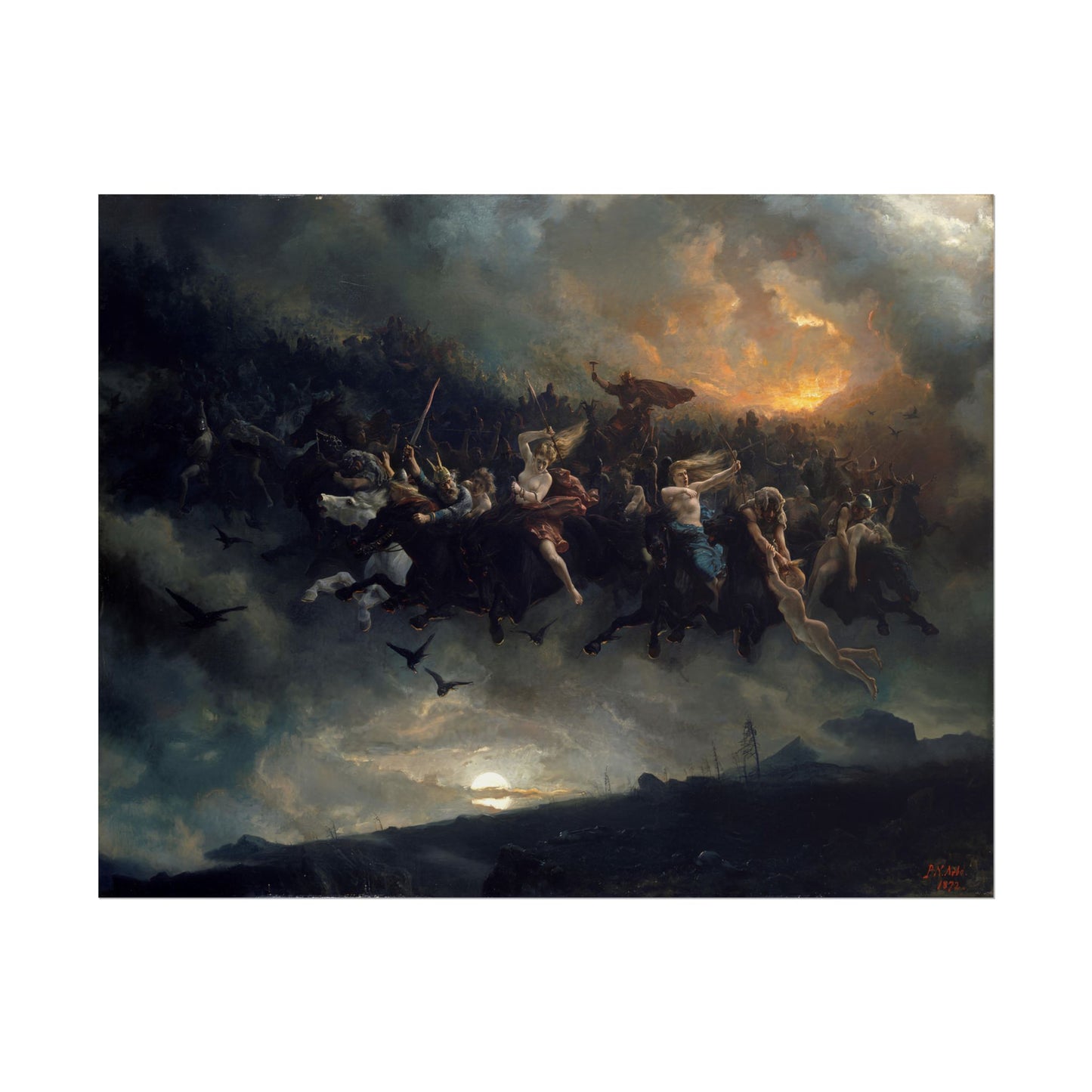 The Wild Hunt of Odin poster by Peter Nicolai Arbo - 11x14 inch print