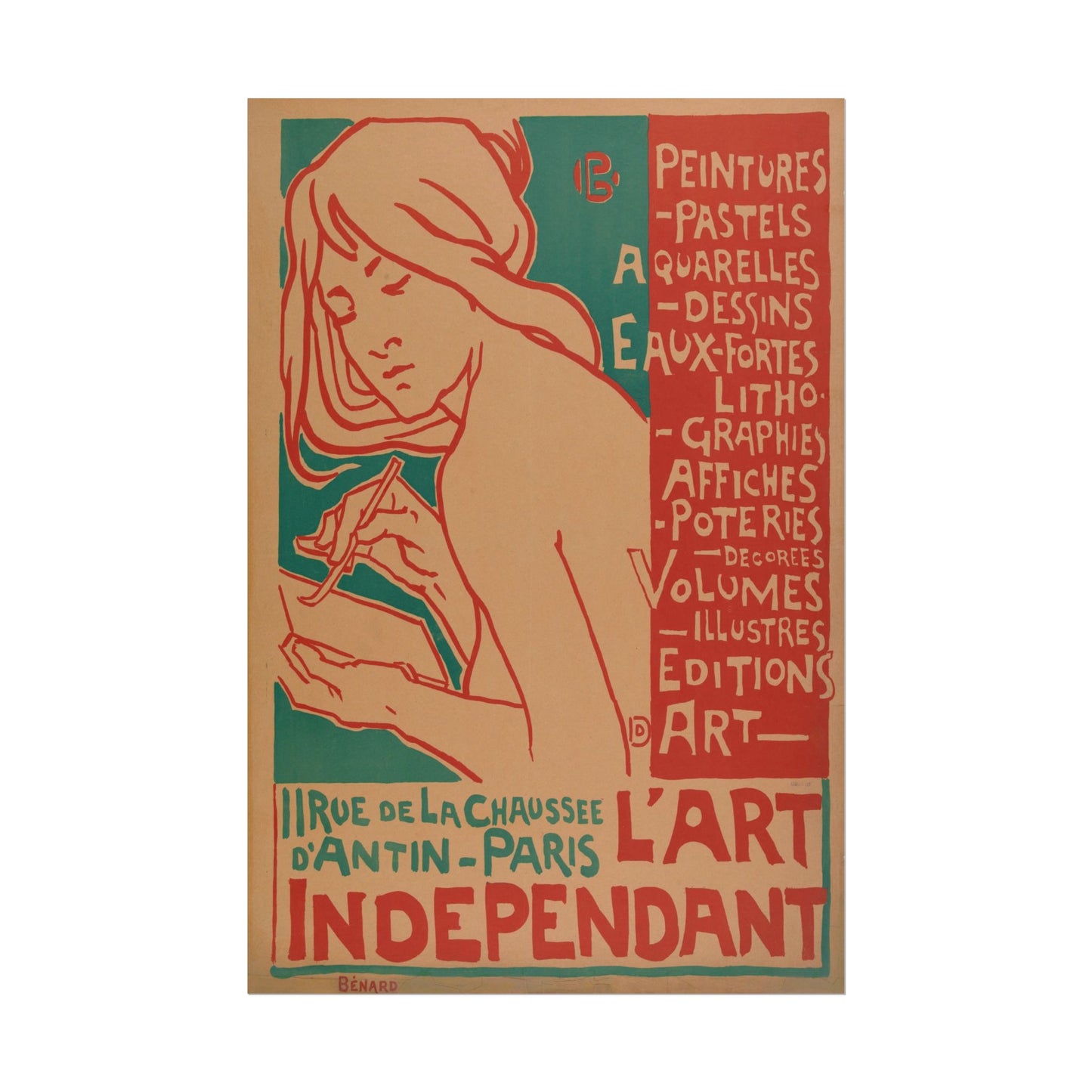 L'Art Independent 1897 poster by Emile Berchmans - 16x24 inch poster print