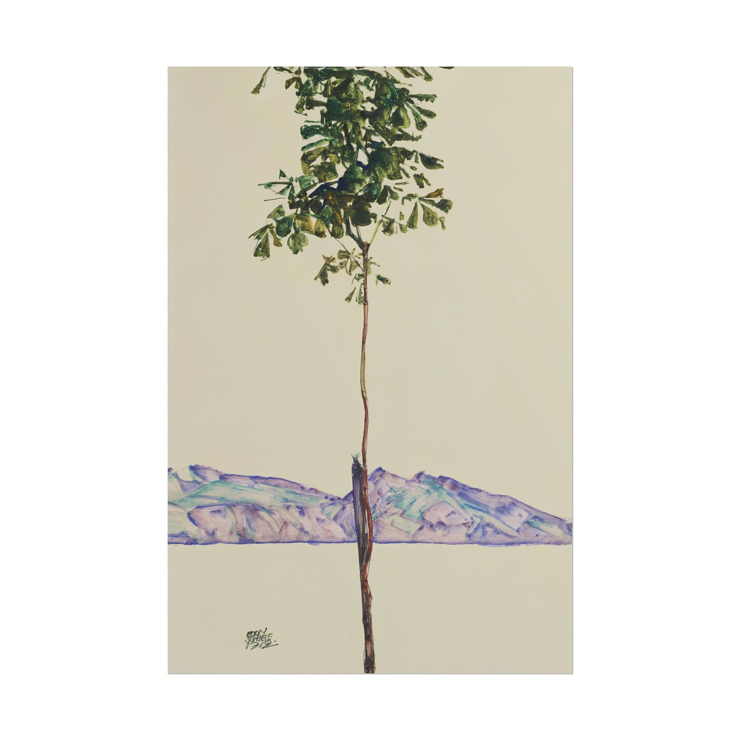Little Tree poster by Egon Schiele - 12x18 inch print