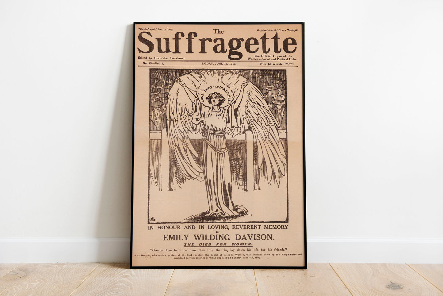 The Suffragette poster by Alphonse Mucha - Black frame wall art