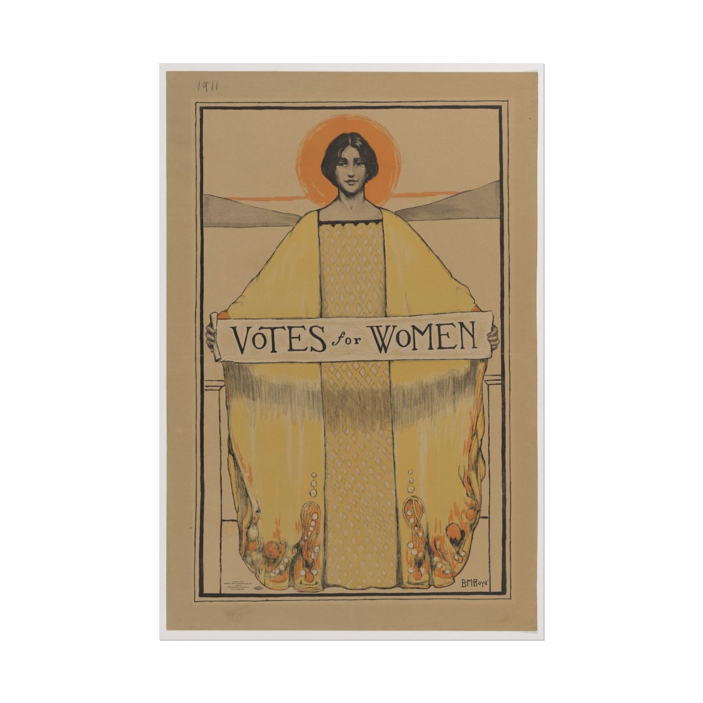 Votes for Women 1913 poster by Alphonse Mucha - 12x18 inch print