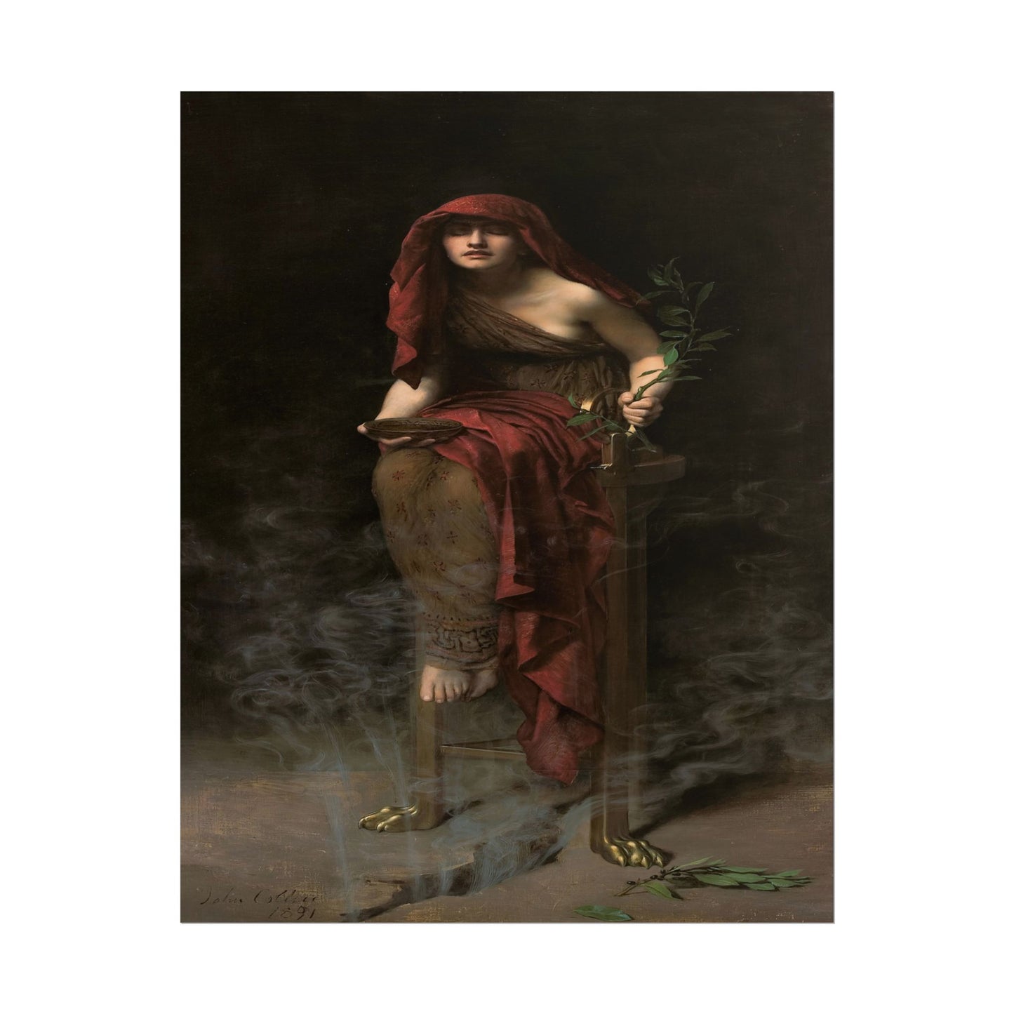 Priestess of Delphi poster by John Collier - 11x14 inch print