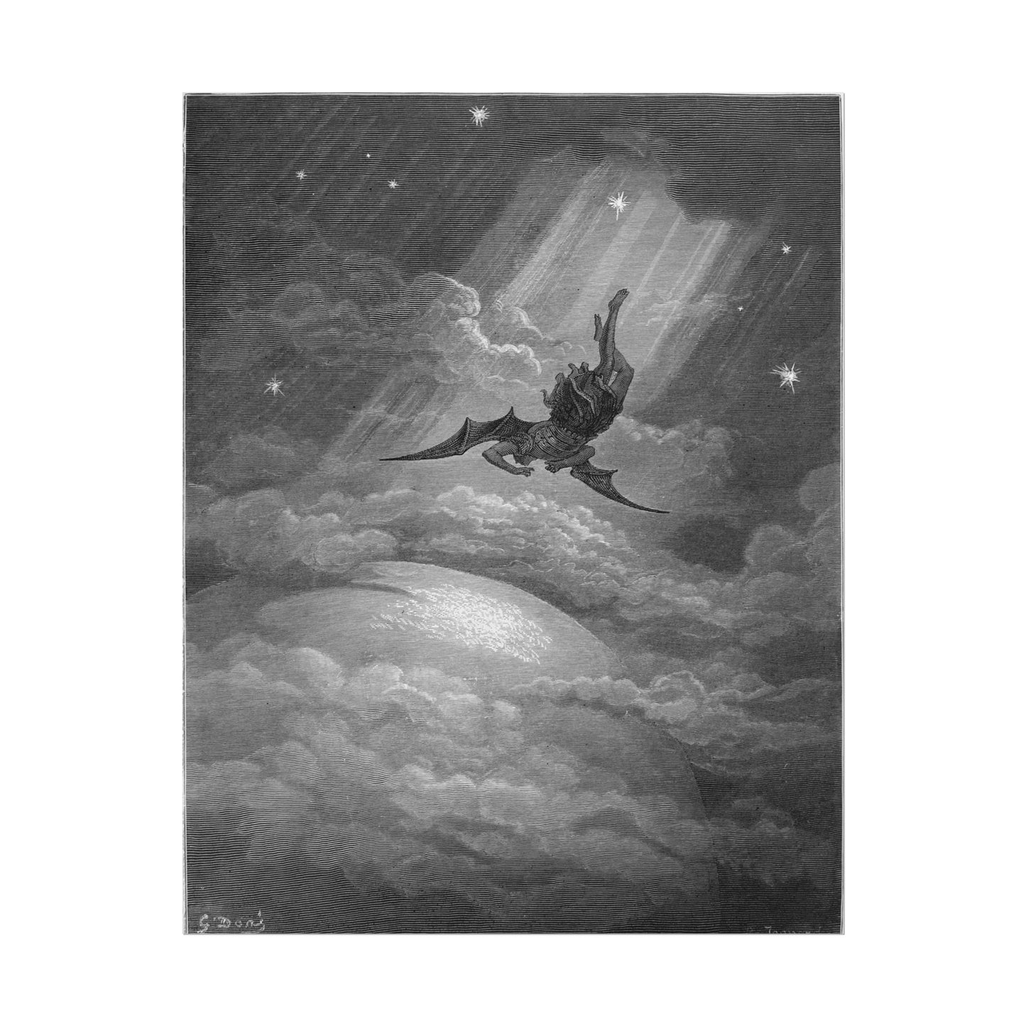 Satan in Paradise Lost poster by Gustave Dore - 11x14 inch print