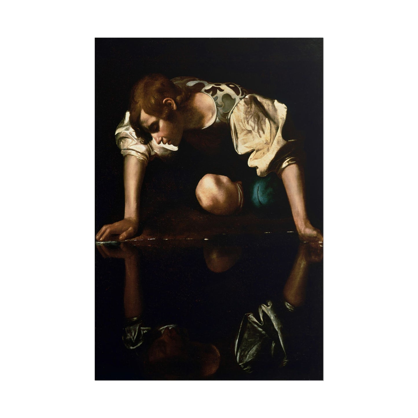 Narcissus poster by Caravaggio - 12x18 inch print