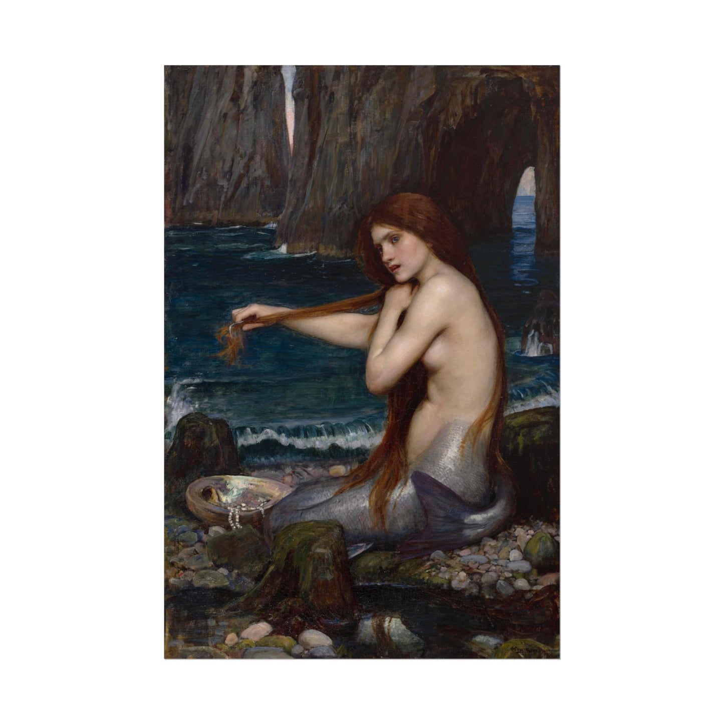 A Mermaid poster by John William Waterhouse - 16x24 inch poster print