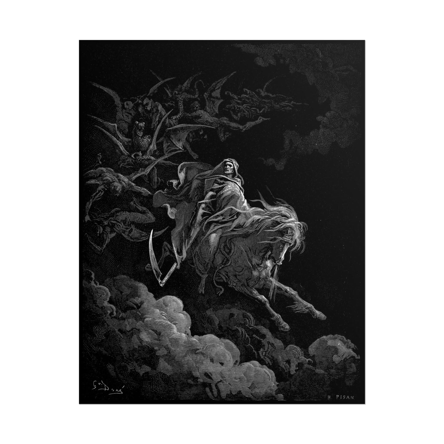 Death poster by Gustave Dore - 11x14 inch print