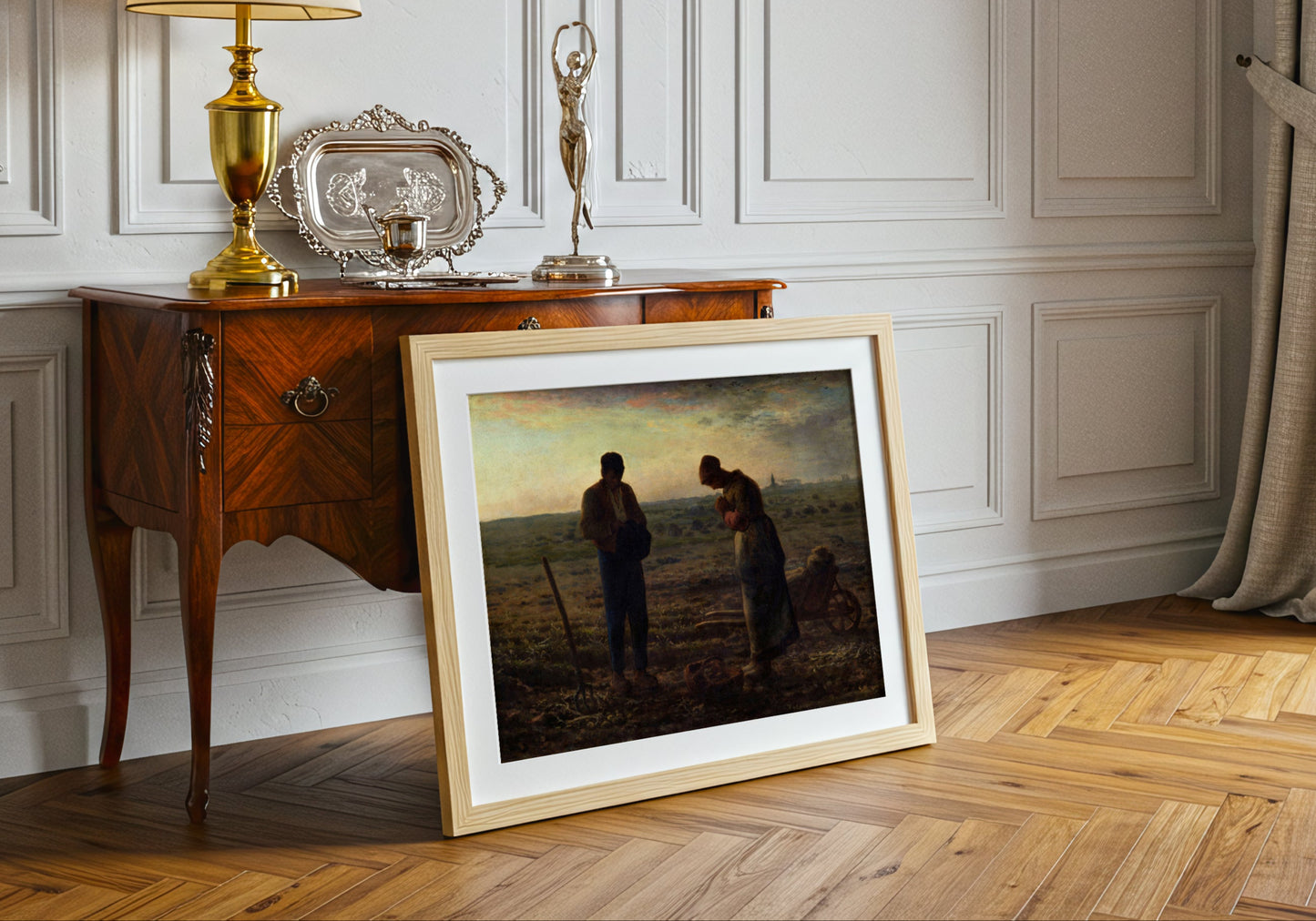 The Angelus poster by Jean Francois Millet - Neutral room decor with framed print