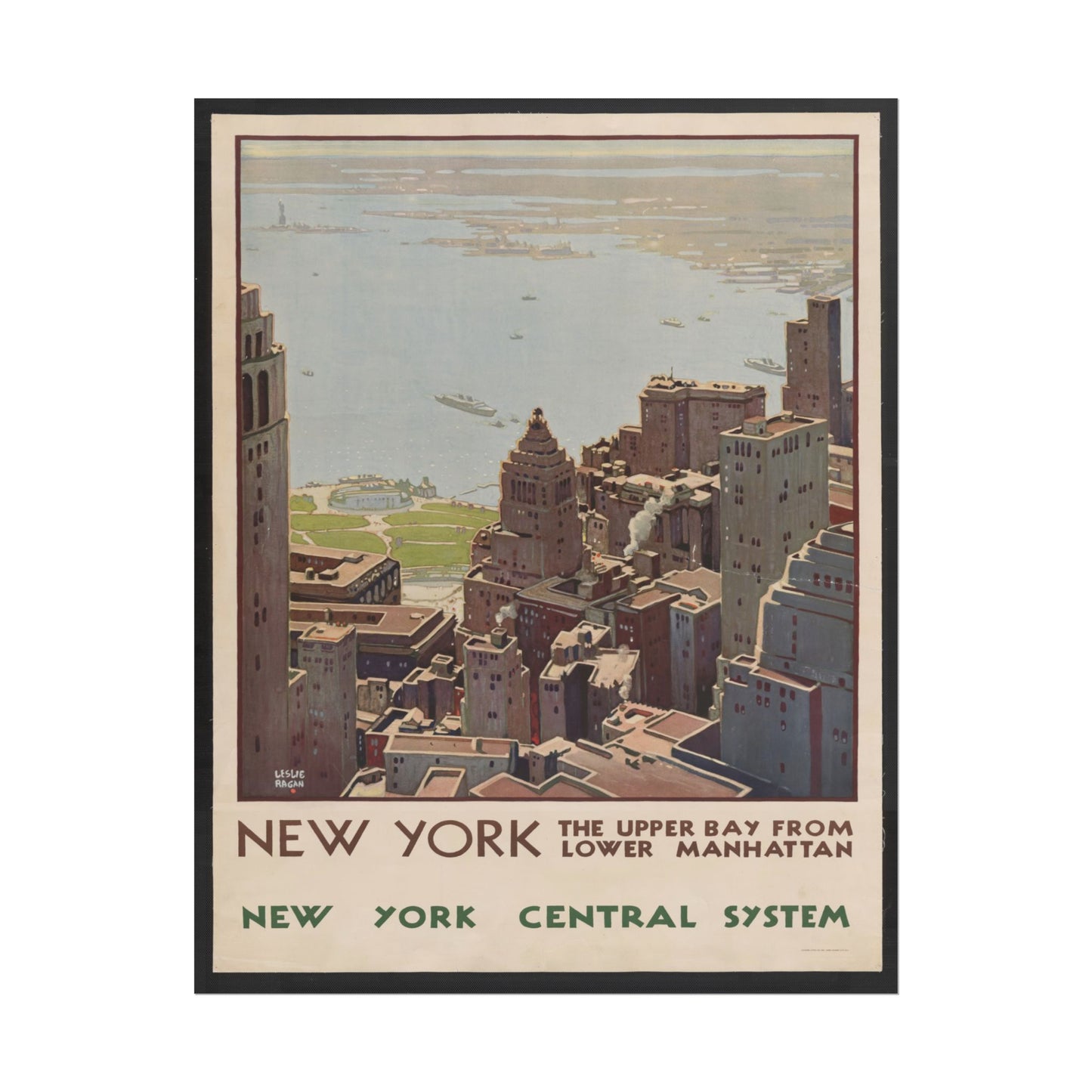Vintage New York Travel poster by Katsushika Hokusai - 11x14 inch print