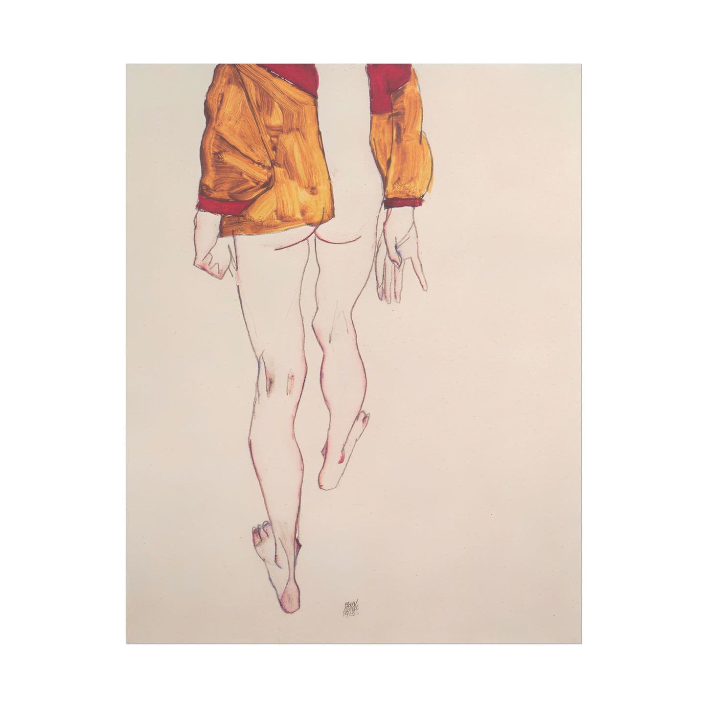 Walking Portrait poster by Egon Schiele - 11x14 inch print