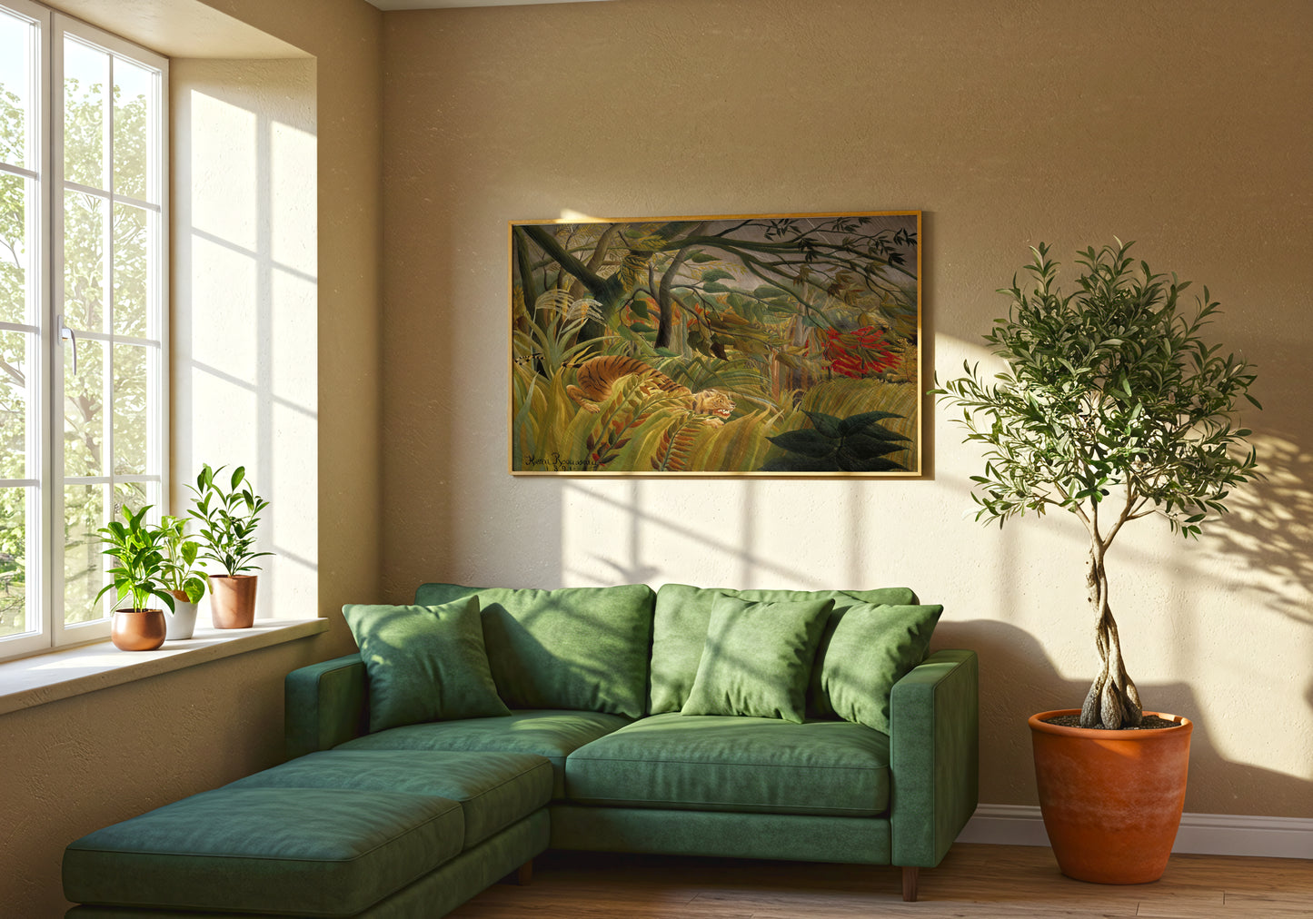 Surprised! poster by Henri Rousseau - Neutral room decor with framed print