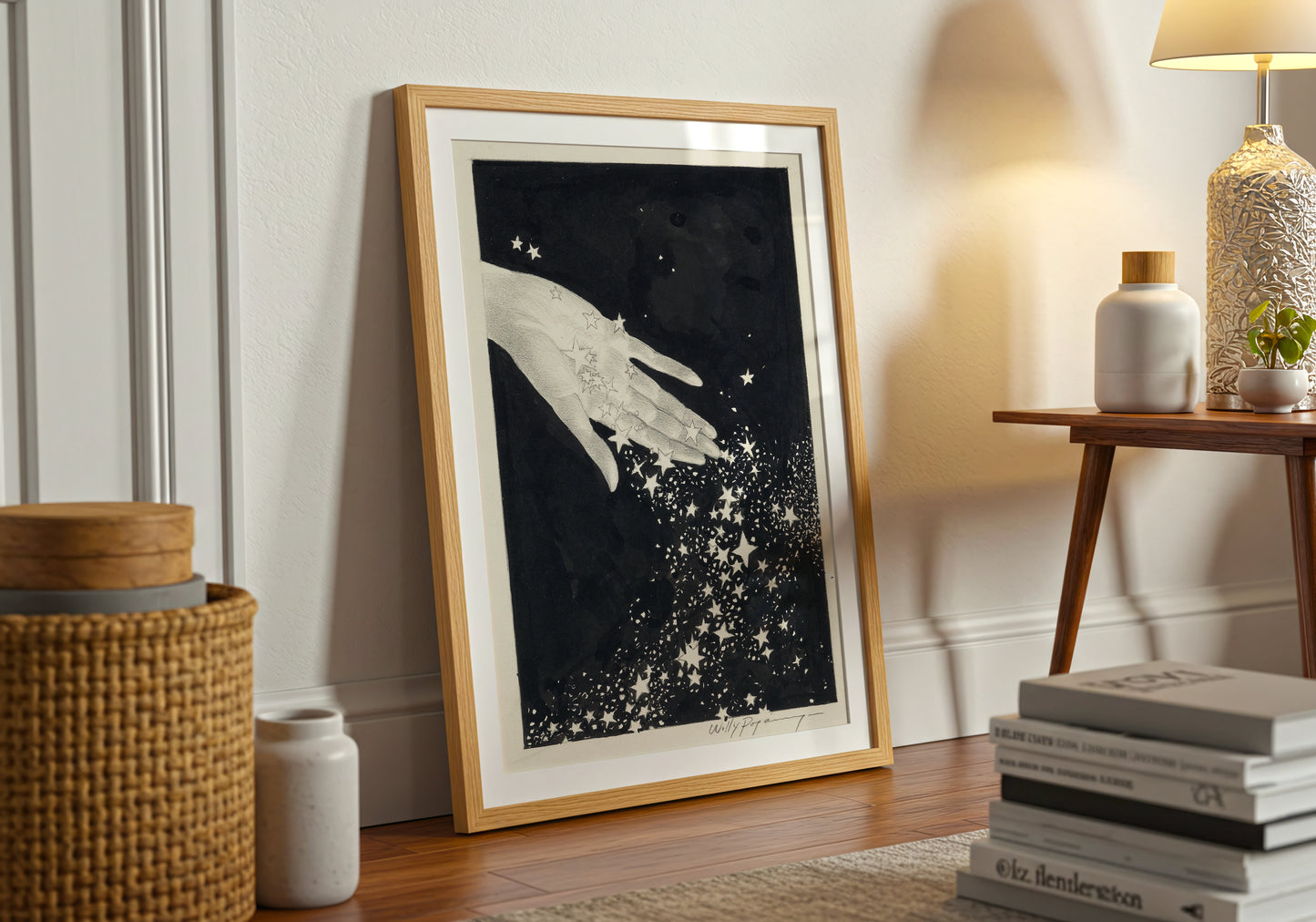 Hands and Stars poster by Willy Pogany - Neutral room decor with framed print