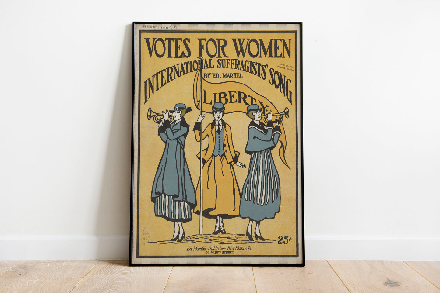 Votes for Women poster by Alphonse Mucha - Black frame wall art