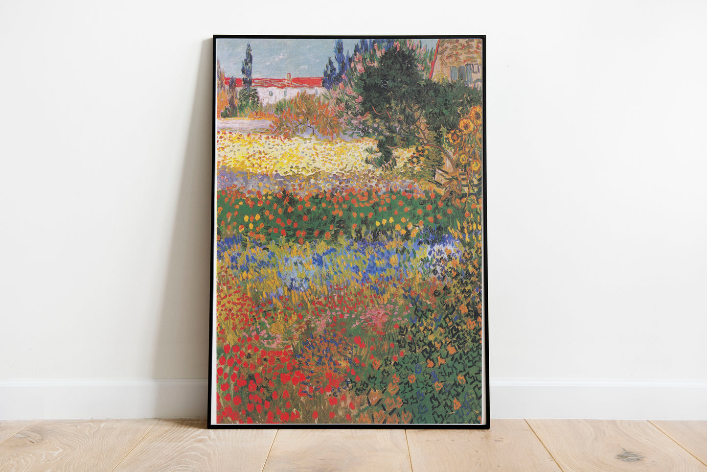 Flower Garden poster by Vincent Van Gogh - Black frame wall art