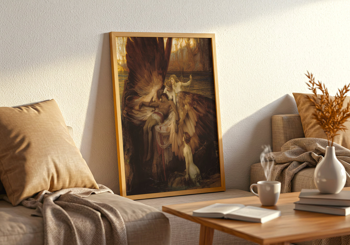 The Lament of Icarus poster by Herbet James Draper - Neutral room decor with framed print