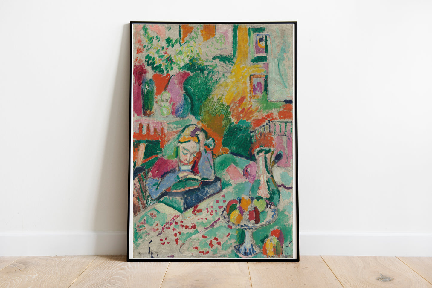 Interior With Young Girl poster by Henri Matisse - Black frame wall art