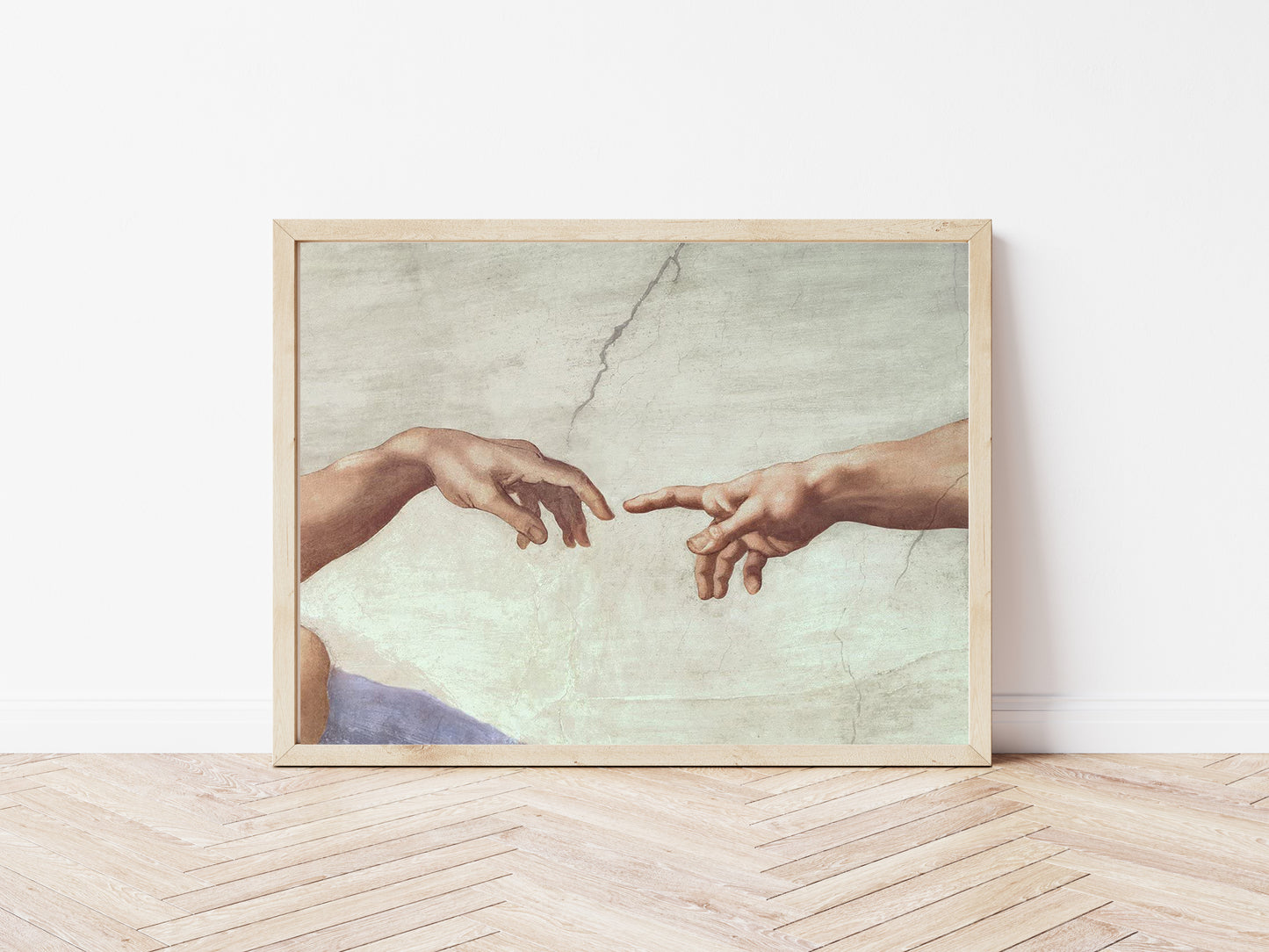The Creation of Adam poster by Michelangelo - Black frame wall art