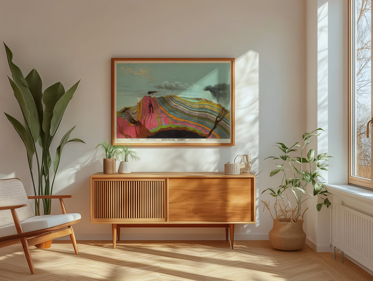 Geological Chart poster by Levi Walter Yaggy - Neutral room decor with framed print