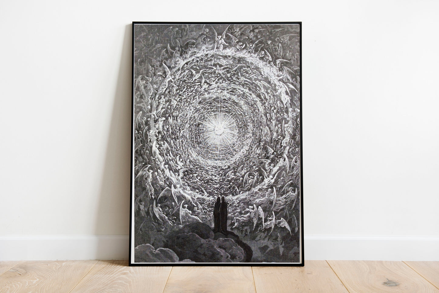 The White Rose poster by Gustave Dore - Black frame wall art