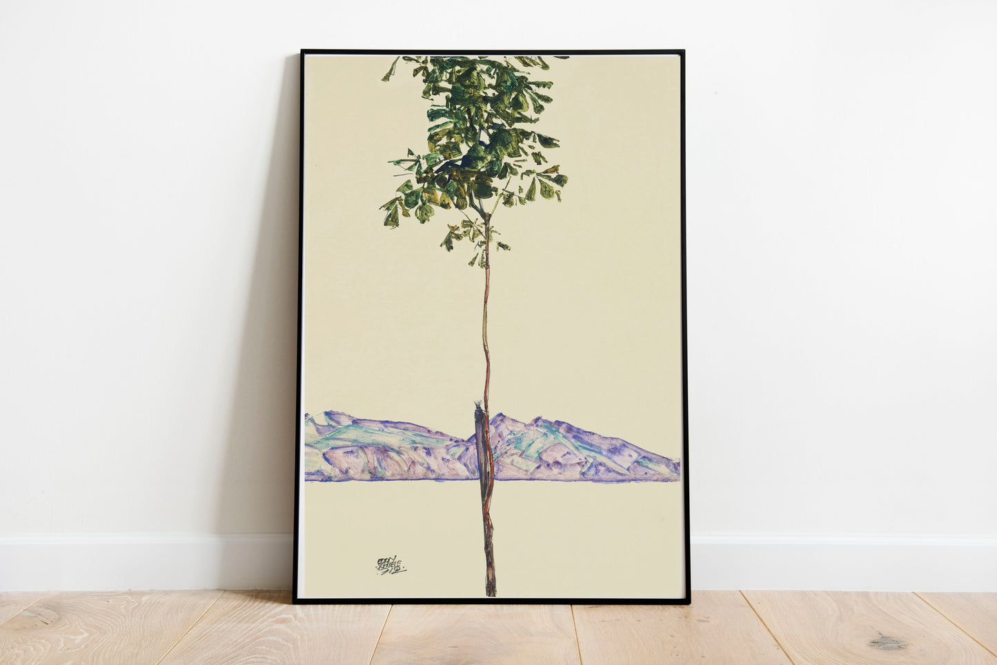 Little Tree poster by Egon Schiele - Black frame wall art