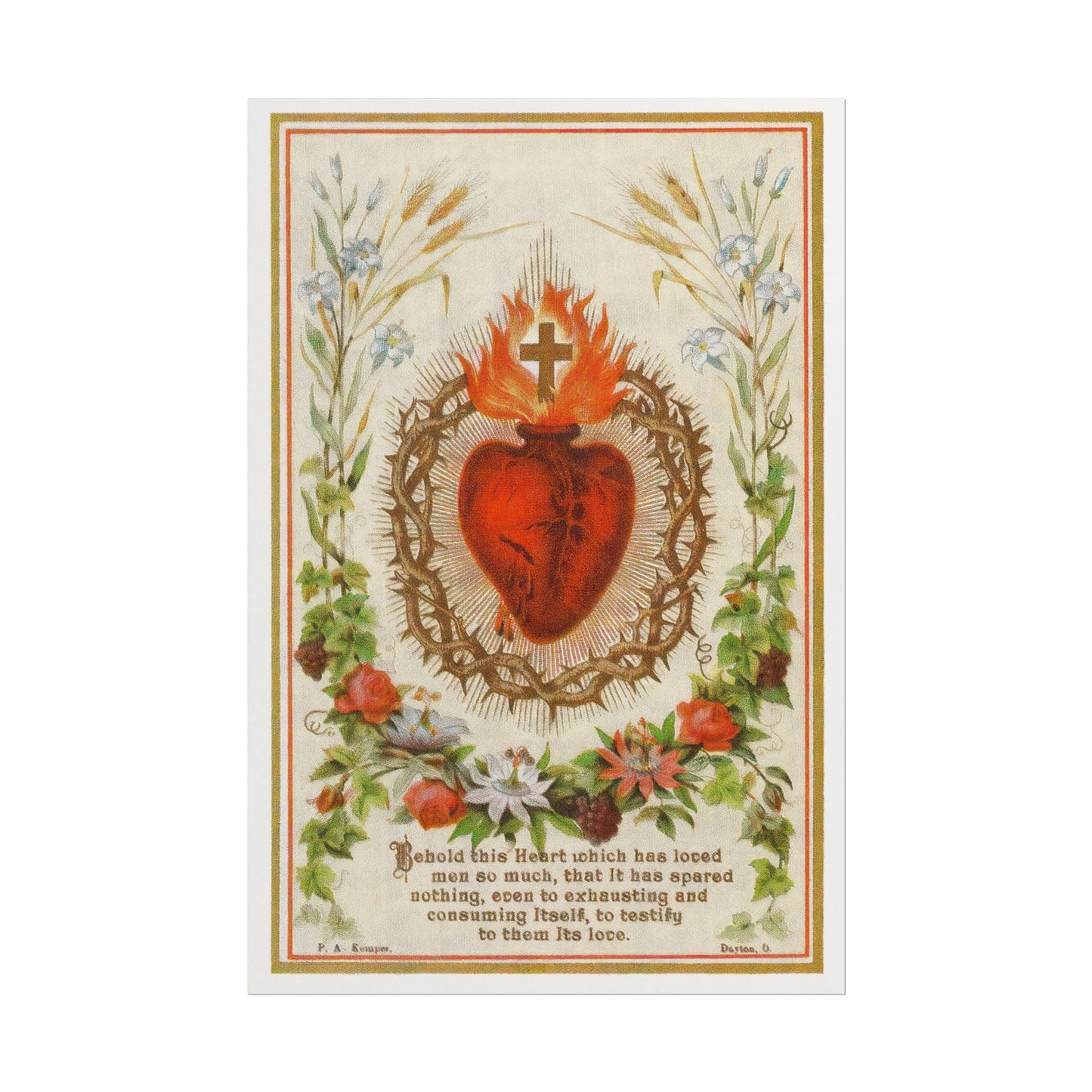 The Immaculate Heart of Mary poster by Katsushika Hokusai - 20x30 inch poster print