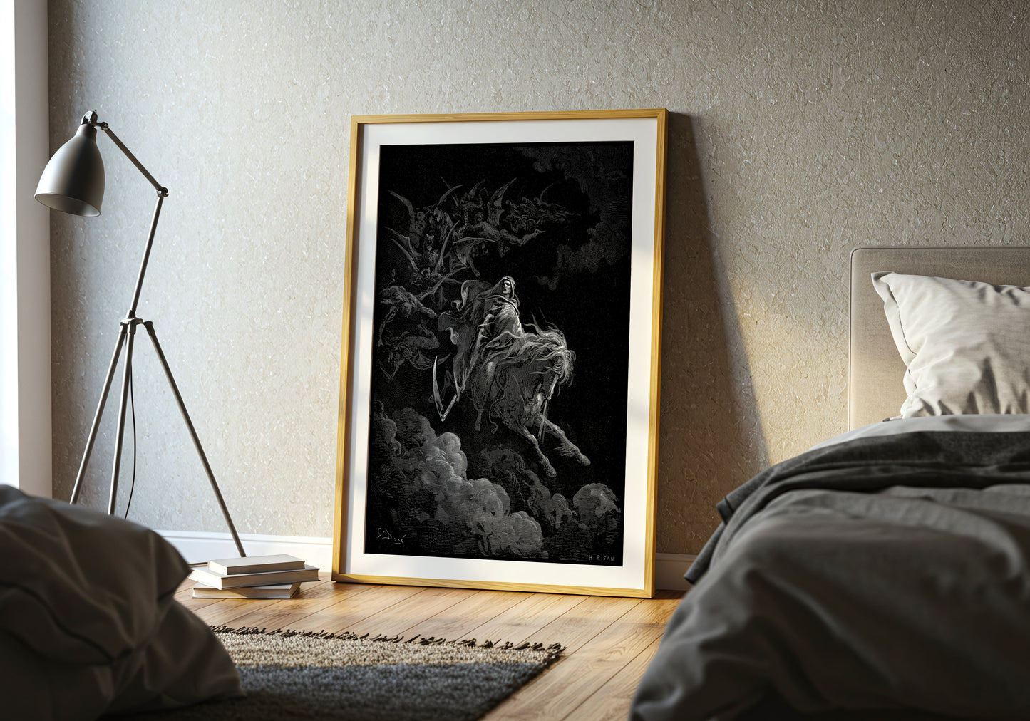 Death poster by Gustave Dore - Neutral room decor with framed print