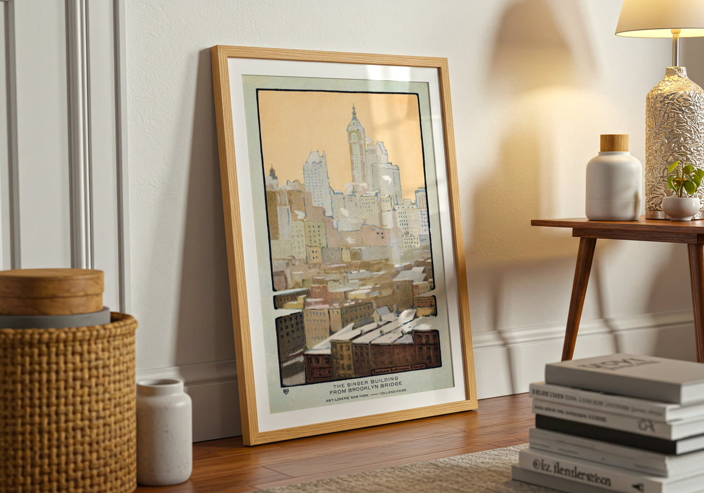 New York Postcard poster by John William Waterhouse - Neutral room decor with framed print