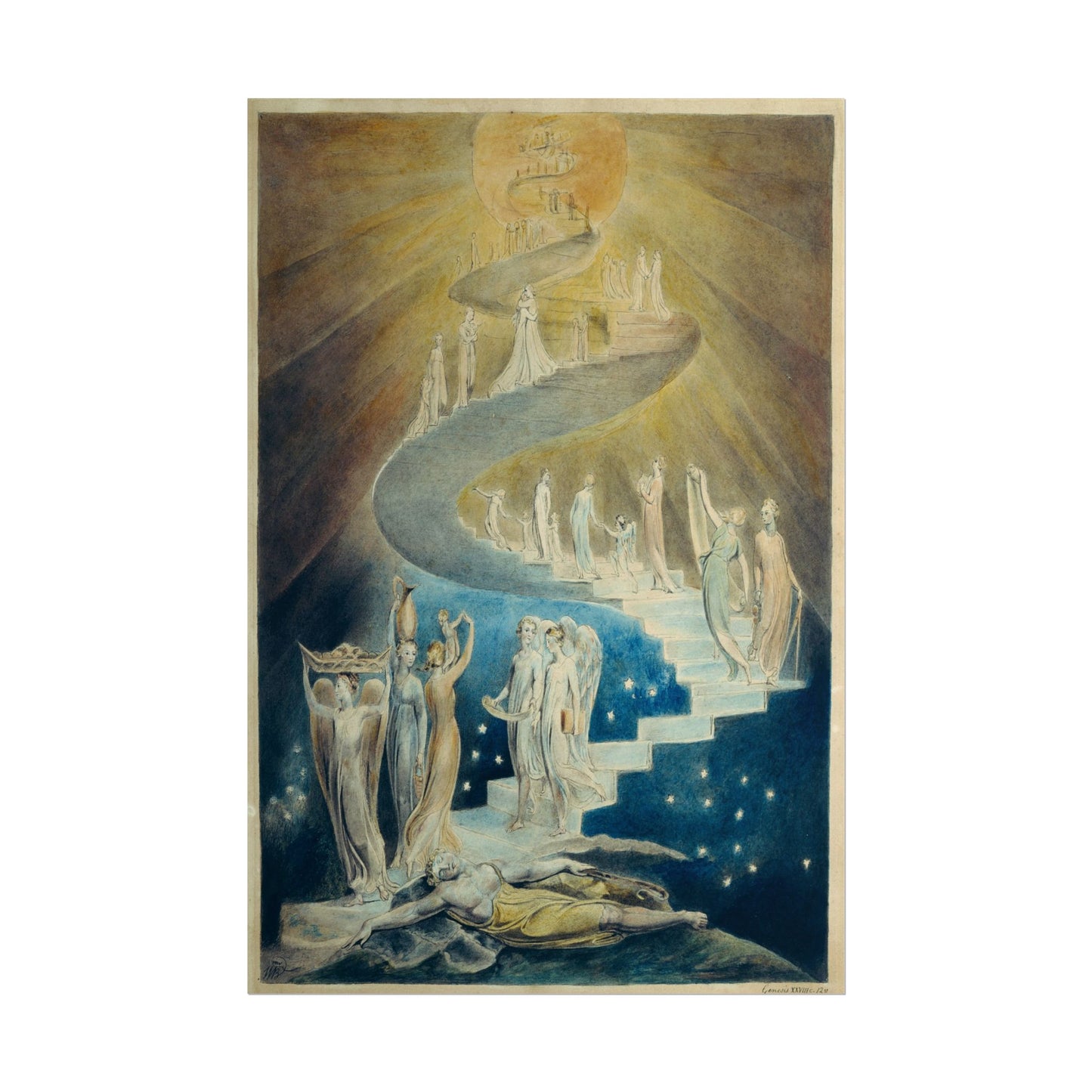 Jacob's Dream Ladder poster by William Blake - 20x30 inch poster print