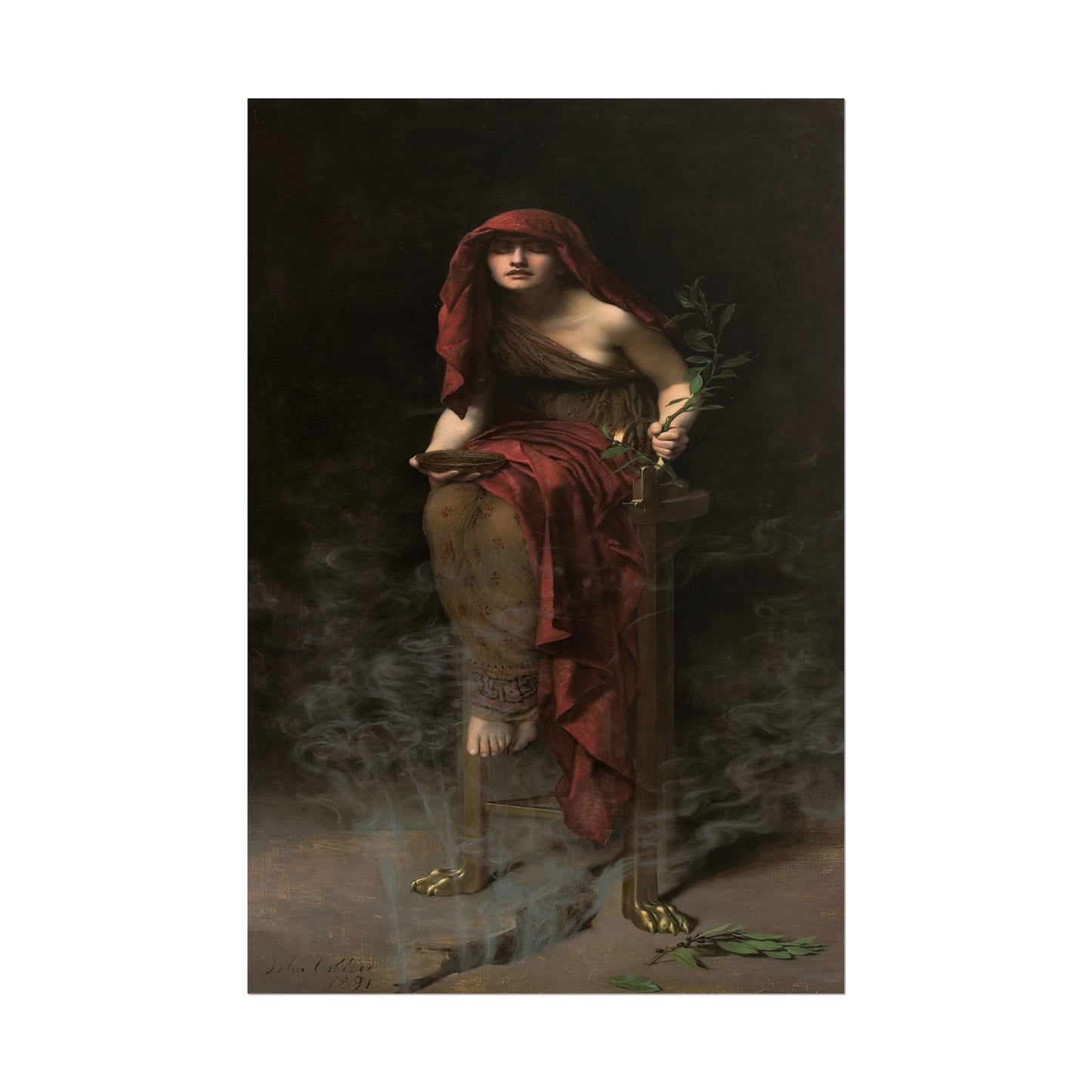 Priestess of Delphi poster by John Collier - 20x30 inch poster print