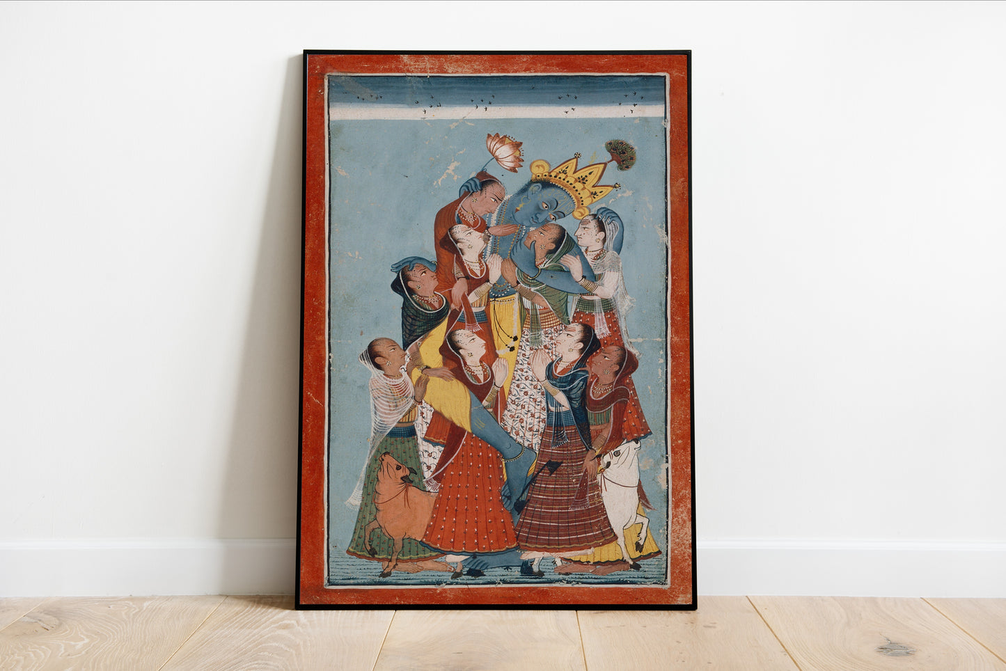 Gopis Clinging to Krishna