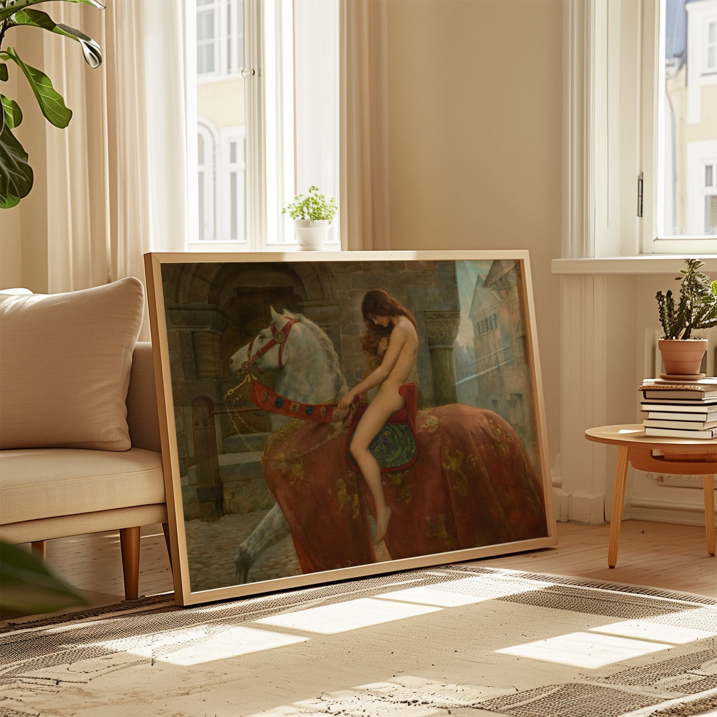 Lady Godiva poster by John Collier - Neutral room decor with framed print