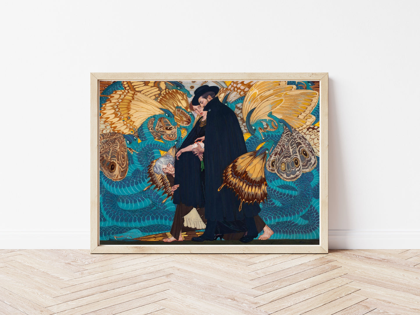The War and Us poster by Edward Okun - Black frame wall art