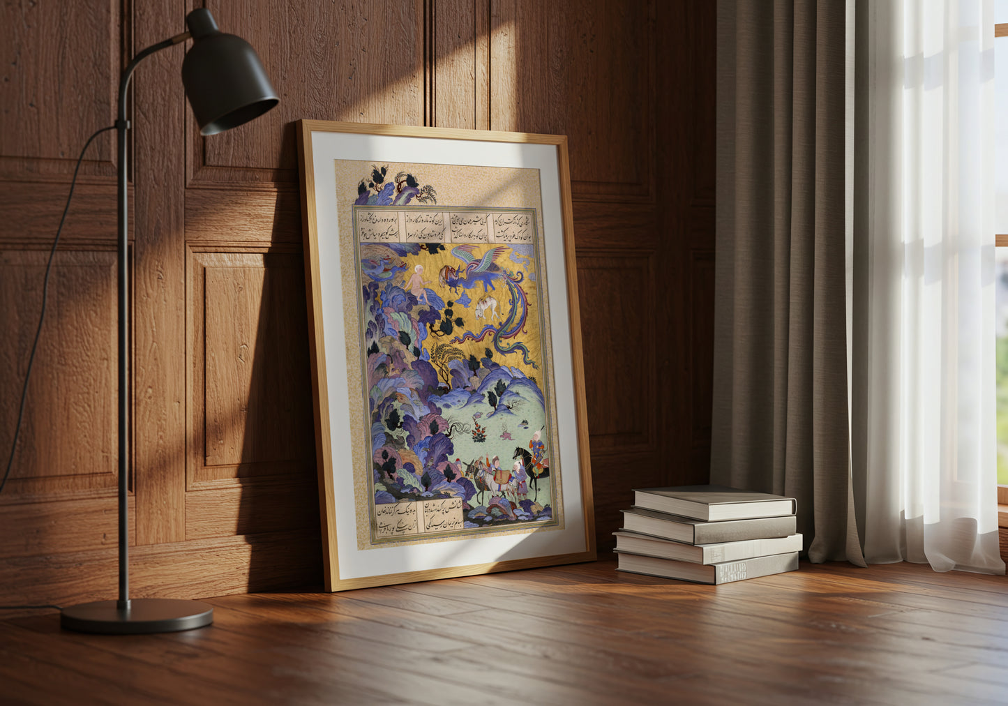 Zal In The Simorgh's Nest poster by Abdul Aziz - Neutral room decor with framed print