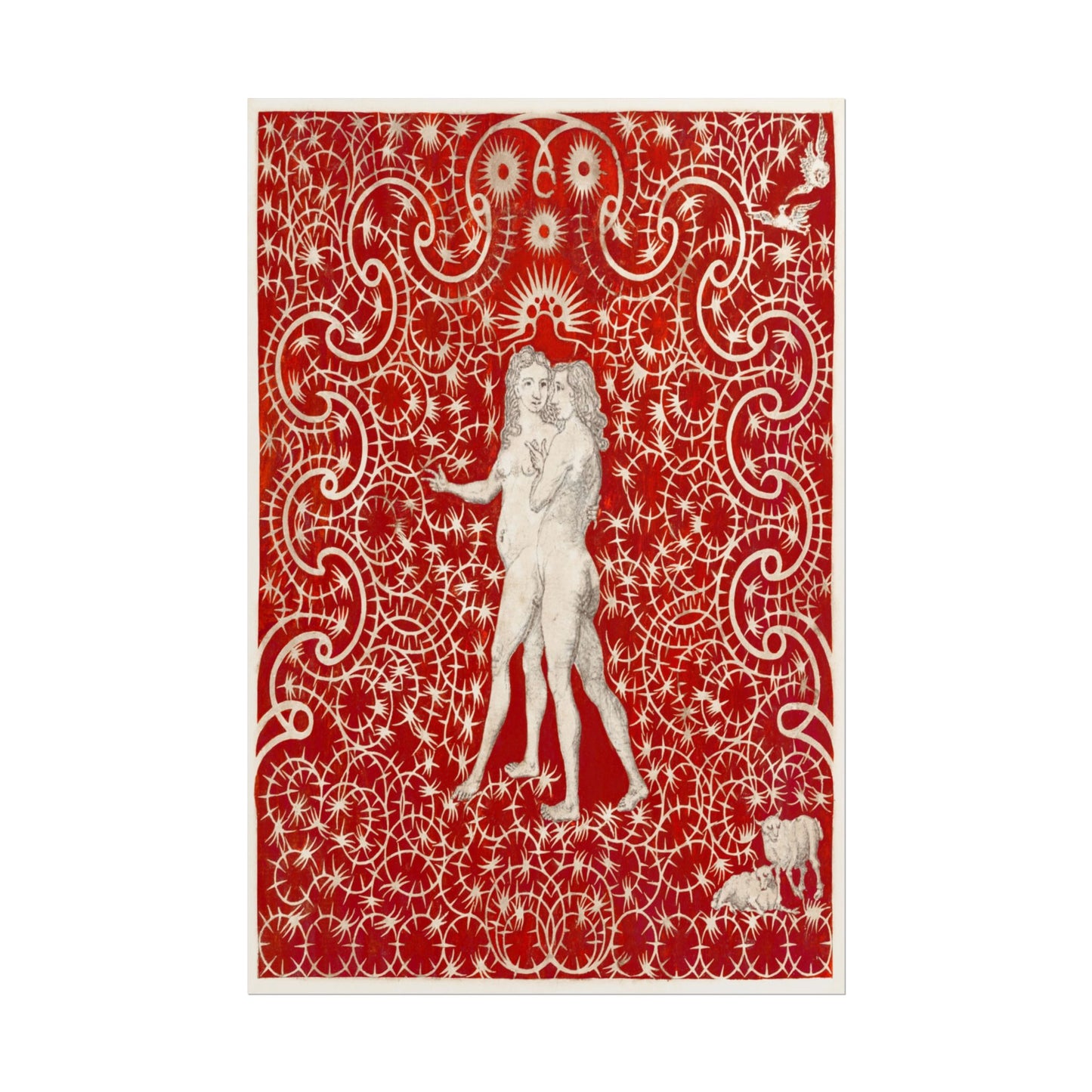 Adam and Eve and Sheep and Dove